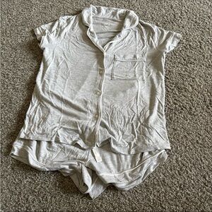 Gray Short Sleeve Pajama Set